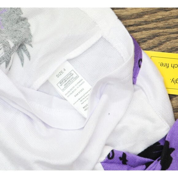 NWT Wednesday Girls Adams Family 2-pc Tight Fit Pajama Set 90311228 Purple 4 - Picture 9 of 9